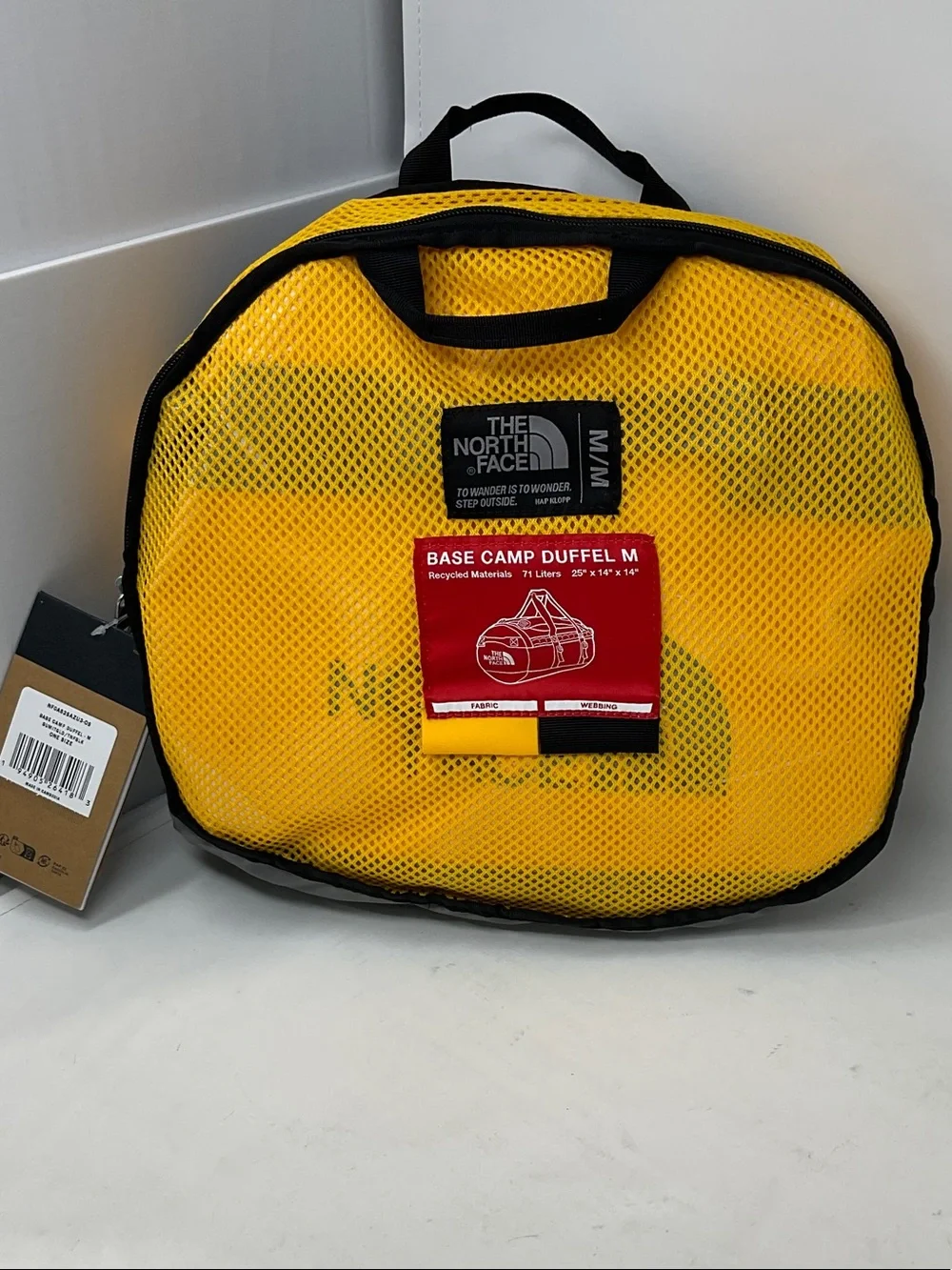 The North Face Yellow Base Camp Duffel M with Black Trim